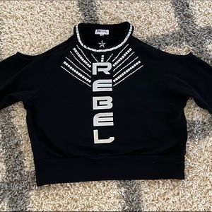 Cut out shoulder fashion Rebel sweatshirt